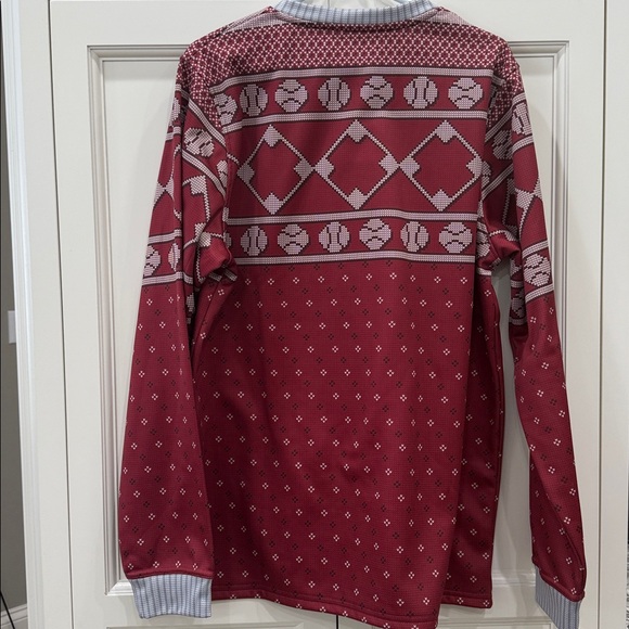 Boombah Men's maroon Ugly Sweater pullover Large. Baseball. Seasonal festive - Picture 10 of 12